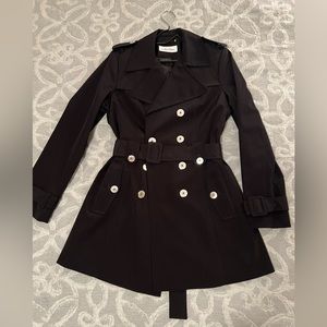 Calvin Klein Women’s Black Trench Coat with Belt